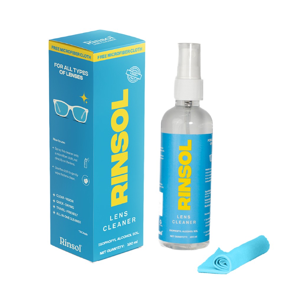 Rinsol Lens Cleaner Kit + 1 Microfiber Cloth